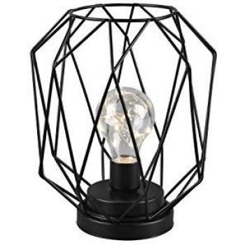 Industrial Drahtlampe, LED Tischleuchte, Batteriebetrieb, Höhe 21cm