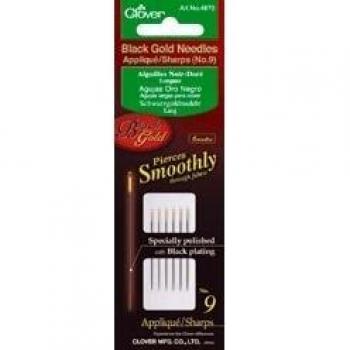 Clover Needles, Applique/Sharps No. 9, Black/Gold