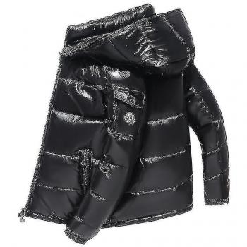 Doudoune A-men avec Capuche, Col Montant, Noir XL