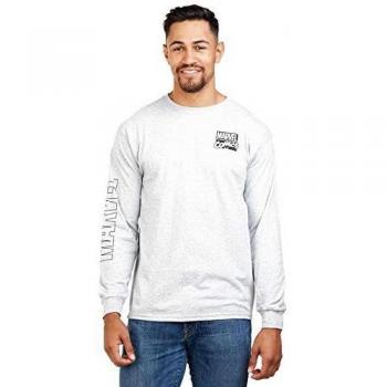 Camisa de Hombre con Logo de Marvel, Manga Larga, Color Heather Grey, Talla L
