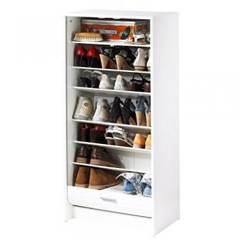 Meuble à Chaussures Blanc 7 Racks – Couleur Suisse 650
