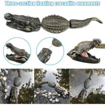 Ornements de Jardin : 3 Crocodiles en Résine Flottants