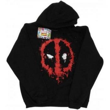 Black Splat Face Cotton Hoodie for Men – Size Large