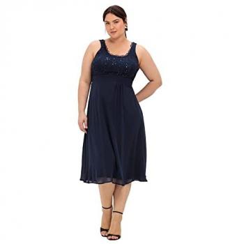 Sheego Stilvolles Cocktailkleid »Abendkleid mit Spitze und Pailletten«, mit funkelnden Details