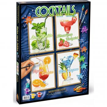 Noris Schipper Malen‑nach‑Zahlen Kit – Quattro Cocktails 18×24 cm 609340735