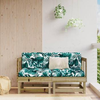 Muebles de jardín: Sofás de esquina 2 uds madera maciza