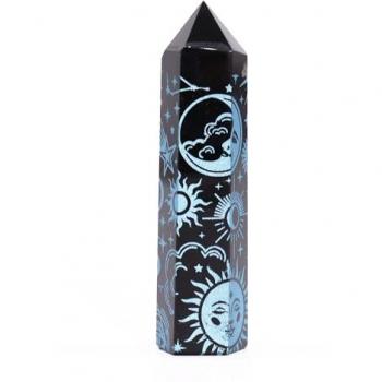 Bali-Homedecor Obsidiantop – Mystische Schwarzspitze (60–70 g, 9 cm)