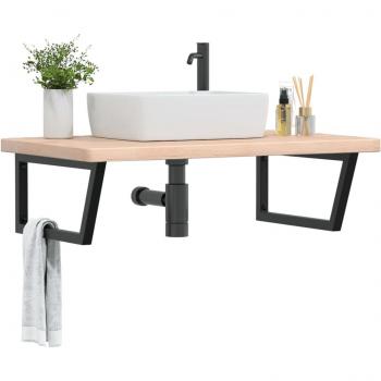 Murale Étagère Vasque Acier/Bois Chêne – Vidaxl
