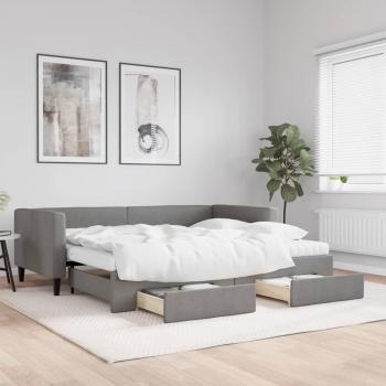 VidaXL Tagesbett mit Schubladen Dunkelgrau 90x200 cm