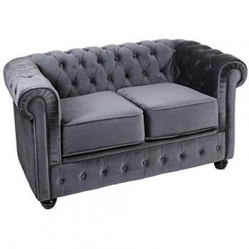 Chester‑Style 2‑Sitz Sofa grau – Komfort für Zuhause
