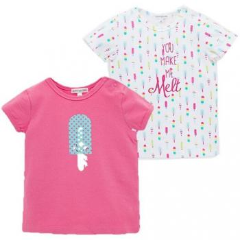 T‑shirt d’été Honeyzone bébé – fille 0–2 ans, coton rose, manches courtes