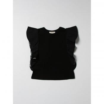 Women's Twinset Top, Flouncy Design, Logo Strip – Size 8