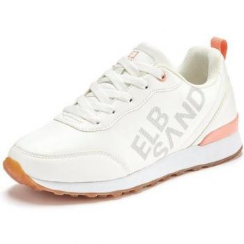 Elbsand Schnürhalbschuh Damen 39, Weiß mit Lachs-Print