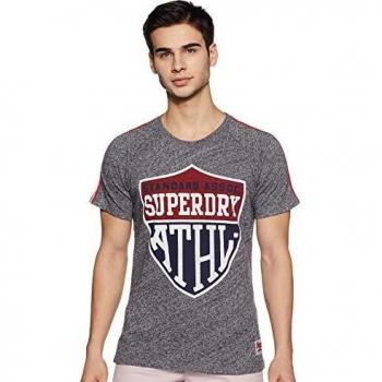Inter State Flint Grey Grit de Superdry – T-shirt homme – Gris – Small