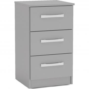 Lynx 3 Drawer Grey Bedside