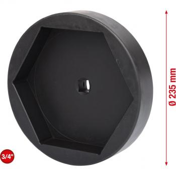 Llave hexagonal corta para tuercas de eje 3/4, 185 mm