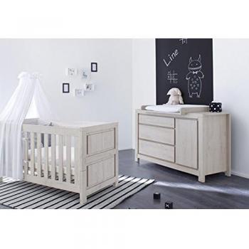 MDF‑Kinderbett Pinolino 090063X + Wickelaufsatz – 2‑teilig, 140 × 70 cm