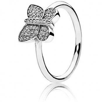 Anillo Pandora de Plata con Piedra de Mariposa