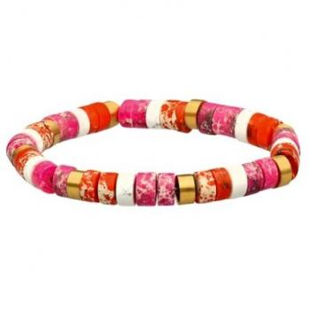Bracelet Heishi 6mm Jaspe et Acier