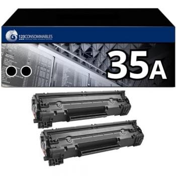 123CONSOMMABLES Pack 2 Toners compatible HP 35A noir