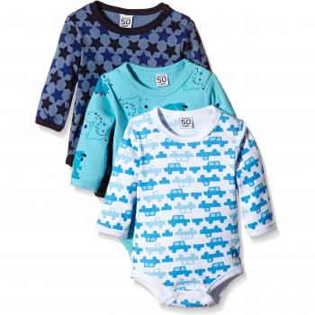 Care 4132, Body Neonato Unisex a Maniche Lunghe, 0-24 Mesi, Pacco da 3, Blu Scuro