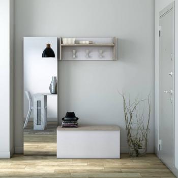 Tronc de Rangement Blanc et Chêne