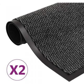 VidaXL Dust Control Mats 2 pcs Rectangular Tufted 90x150 cm Anthracite