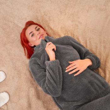 OHS Half-Zip Teddy Fleece Hoodie Long Sleeve Loungewear