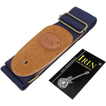Correa de guitarra de nylon y cuero azul oscuro para bajo eléctrico y acústico