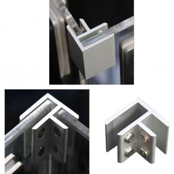 Accessoire d’angle balustrade verre 8‑12 mm – ensemble en deux
