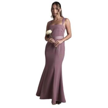 Mauve Tie‑Back Strappy Satin Bridesmaid Gown – Coast Collection, Size 14