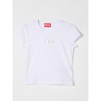 T‑Shirt Diesel “Bianca‑Oval D” – Tono Su Tono Chic