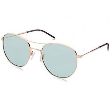 Tommy Hilfiger One Size Rose Gold Aviator Sunglasses with Green Lenses