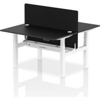 Air Back-to-Back 1400 x 800mm Height Adjustable 2 Person Bench Office Desk Black Top