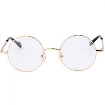 Agstum X-large Round Metal Eyeglasses with Clear Lens