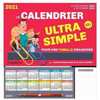 FrigoBloc Le calendrier ultra simple pour une famille organisée ! De Sept 2020 à Déc 2021