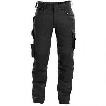 Dassy Dynax Schwarz: Standard‑Länge Arbeitshose mit Stretch und Kniepolstertaschen, Gr. 50