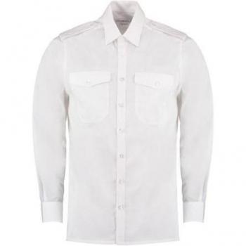 Camisa Kustom Kit piloto masculina de manga larga 14.5in blanca