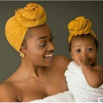 Chapeaux assortis en coton pour bébé et maman, 2 pièces