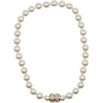 Damenhalskette “Karlsruhe” in creme – Metall, one size, 23 Karat vergoldet