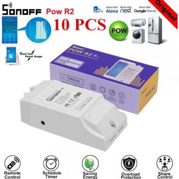 Paquete de 10 Uds. SONOFF POW R2 16A 3500W Controlador Wifi con Medición de Consumo en Tiempo Real