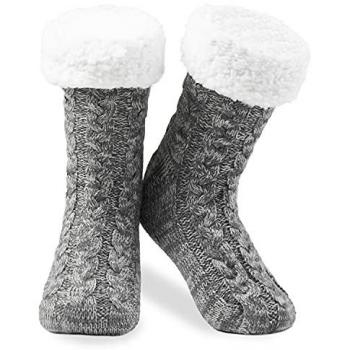 NightLuxe Charcoal Cozy Socks & Slippers