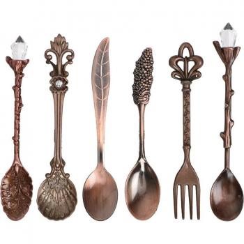 6 Pcs Vintage Dessert Fork and Spoon Set
