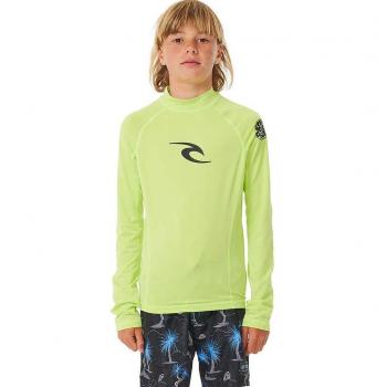 Rip Curl Girl’s Wave UPF 50 Long Sleeve Rash Vest – Green (Size 14)