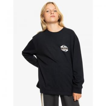 Quiksilver Retro‑Look Langhals T-Shirt – Jungen 8–16 – Schwarz