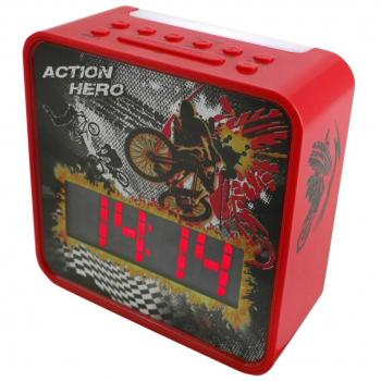 Soundmaster UR270RO PLL UKW Uhrenradio mit Nachtlicht und Lichtsensor in Rot