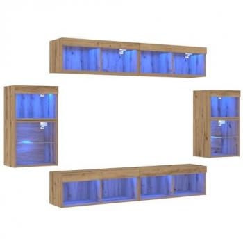 Piano televisivo 8 moduli rovere naturale