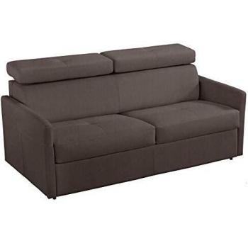 Canapé Convertible 3 Places Paris Microfibre Marron 140 cm Rapid Sleep