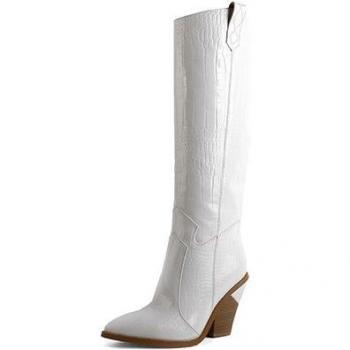 Bescone Crema Blanca Cierre Botas Mujer