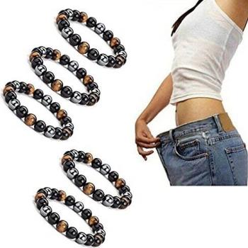 3‑Stück Lymphdrainage-Armband aus Tigerauge und Schwarzstein – Sofortiger Gewichtsverlust